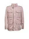 Fay Field Over Fit Jacket In Cotton And Linen Canvas In Pink