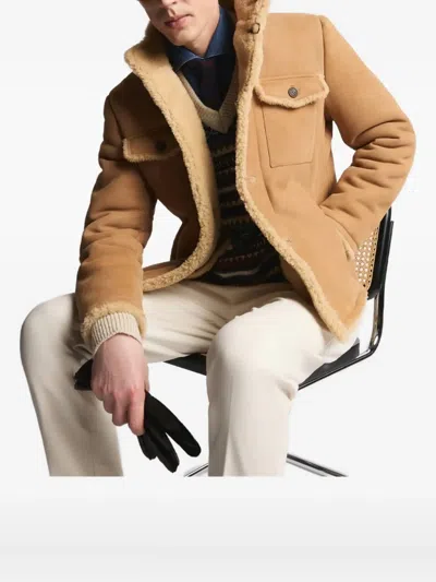 Fay Field Suede Jacket In Neutral