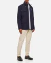 Fay Hooded Jacket With Adjustable Neck Strap In Blue