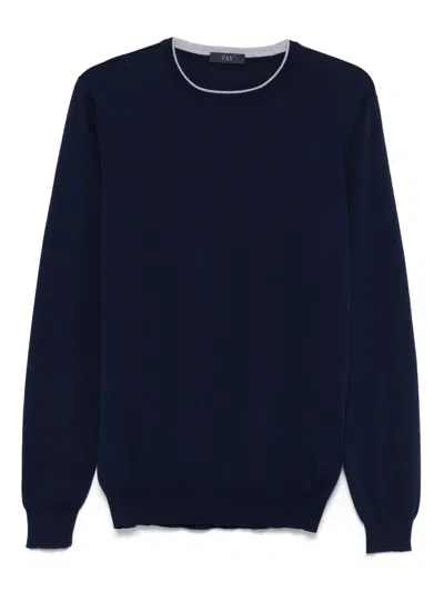 Fay Fine-knit Top In Blue
