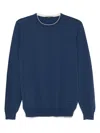 Fay Sweater In Cotton Yarn In Blue