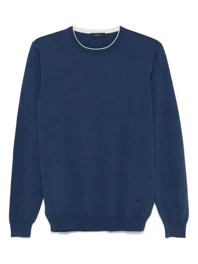 Fay Fine-knit Top In Blue