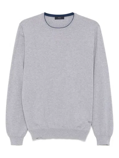 Fay Fine-knit Top In Grey