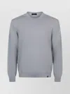 Fay Fine Wool Crew Neck Long Sleeve Sweater In Gray