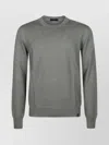 Fay Fine Wool Crew Neck Long Sleeve Sweater In Gray