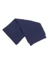 Fay Finely Knitted Scarf With Classic English Rib In Blue
