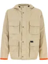 Fay Nylon Windbreaker With Hood And Pockets In Neutrals