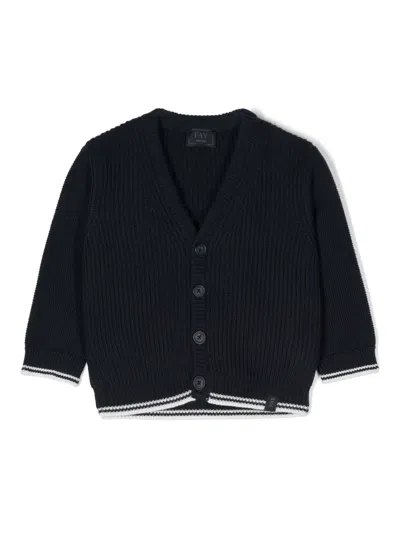 Fay Babies' Fisherman's-knit Cardigan In Blue