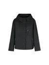 Fay Flared Black Parka With Enveloping Hood In Black