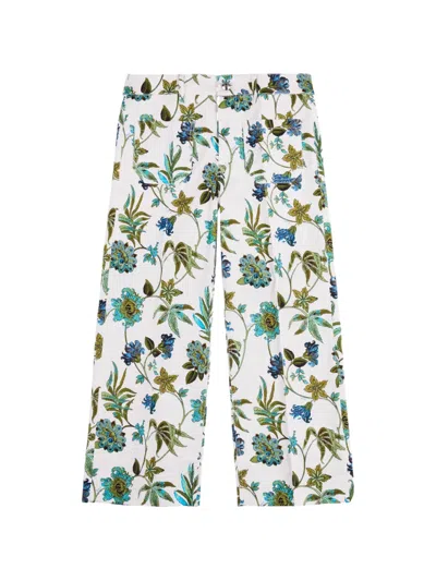 Fay Floral Pocket Trousers In White