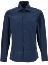 Fay French Collar Shirt In Blue