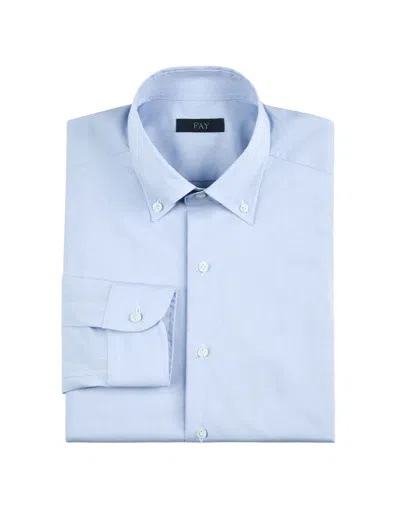 Fay French Collar Stretch Dress Shirt In Blue