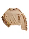 Fay Fringed Wool Sweater In Neutral