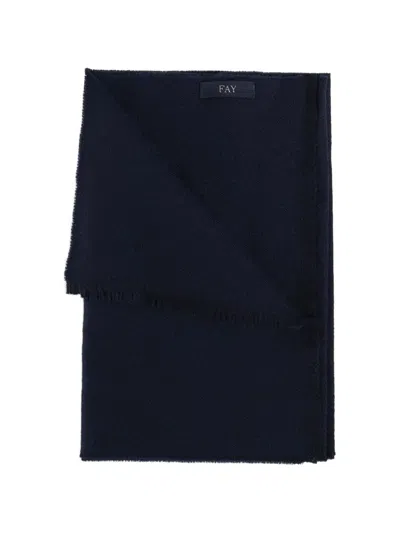 Fay Fringed-edge Scarf In Blue
