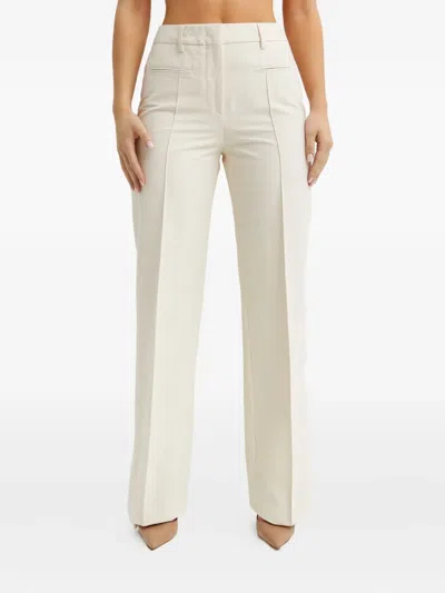 Fay Front-seam Trousers In White