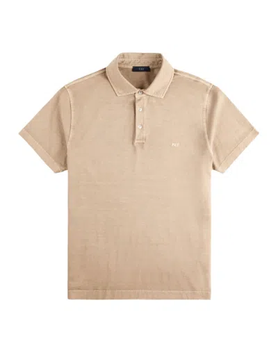 Fay Frosted Dyed Jersey Polo With Embroidered Logo In Nude