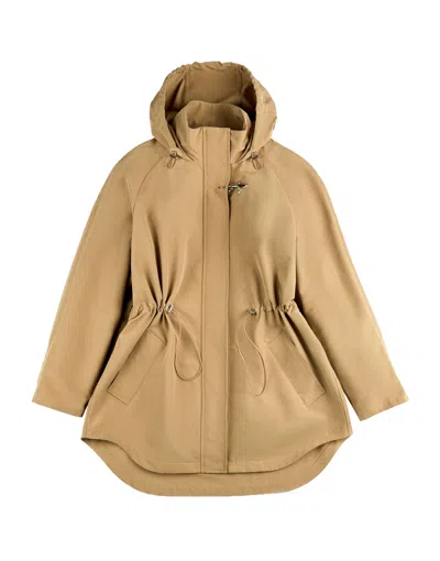 Fay Functional Medium Beige Parka With Hood In Brown
