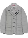 Fay Layered Design Puffer Jacket In Grey