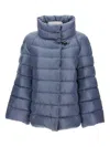 Fay Funnel-neck Quilted Coat In Blue