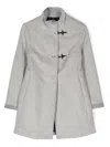 Fay Funnel-neck Wool Blend Duffle Coat In Grey
