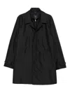 Fay Modern Black Coat With Concealed Zipper In Black