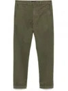 Fay Men Slim Fit Gabardine Trousers In Green