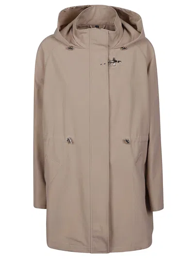 Fay Gancio Mid Length Cotton Blend Parka In Brown