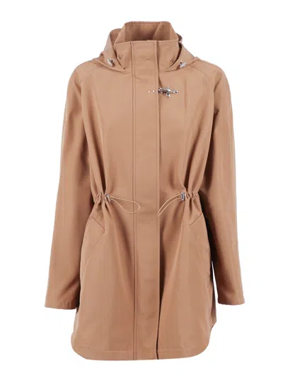 Fay Gancio Parka Coat In Nude