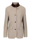 Fay Giacca Monopetto Collo In Piedi Jackets Beige In Brown