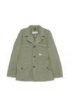 Fay Green Jacket With Logo Patch In Green