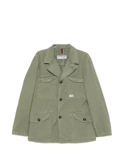 FAY Green jacket with logo application FAY
