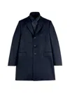 Fay Tailored Inner Down Jacket Three-button Coat In Blue