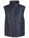 Fay Padded Zip Vest Jacket In Blue
