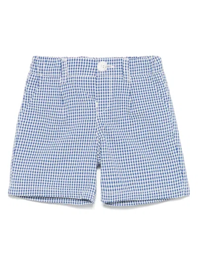 Fay Babies' Gingham Check-pattern Shorts In Blue