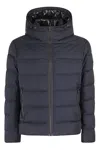 Fay Double Front Feather Jacket In Nylon In Blu