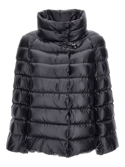 FAY GLOSSY QUILTED DOWN COAT WITH STRUCTURED COLLAR