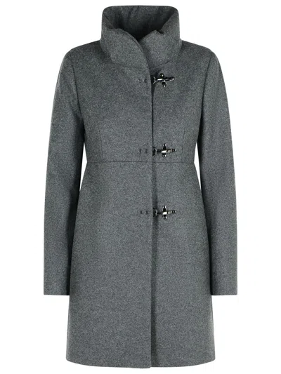 FAY FAY GRAPHITE WOOL BLEND COAT WOMEN
