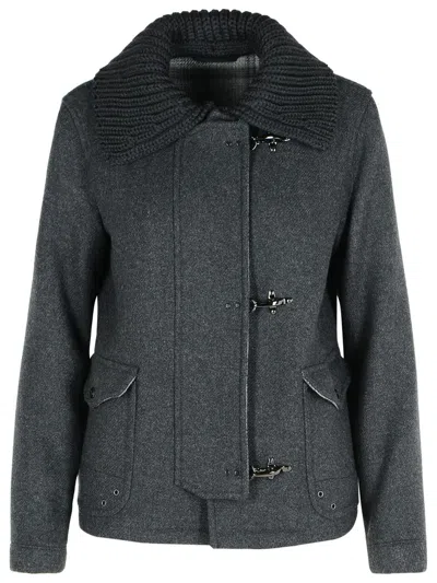 Fay Graphite Wool Jacket Women In Gray