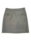 Fay Gray Short Skirt With Half Sphere Buttons In Gray