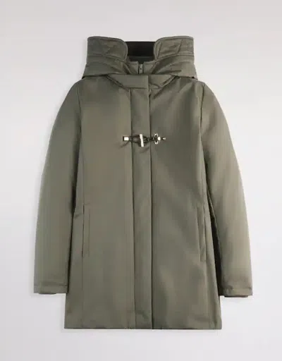 Fay Technical Toggle Coat In Green