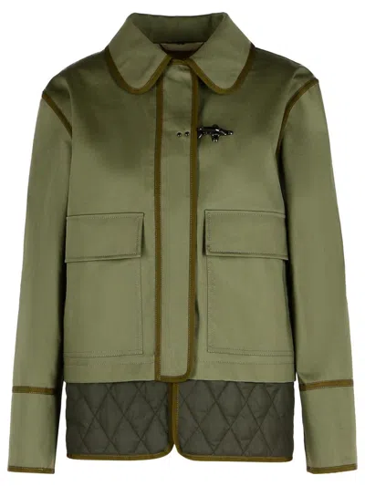 FAY FAY GREEN COTTON BLEND JACKET