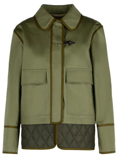 FAY FAY GREEN COTTON BLEND JACKET