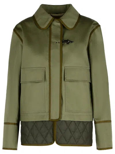 FAY FAY GREEN COTTON BLEND JACKET WOMEN