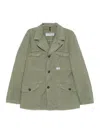 Fay Green Jacket With Logo Patch In Green