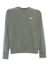 Fay Green Military Sweatshirt In Beige