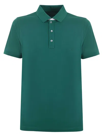 FAY GREEN POLO PIQUET STRETCH BICOLOR