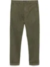 Fay Men Slim Fit Gabardine Trousers In Green