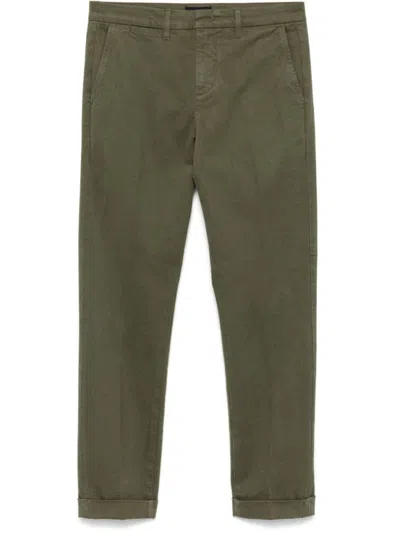 Fay Green Slim Fit Gabardine Trousers