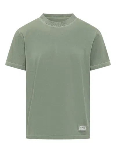 FAY MEN GREEN SOLID CREW NECK T-SHIRT