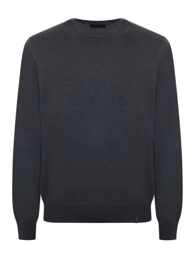 Fay Grey Virgin Wool Jumper In Grigio Scuro